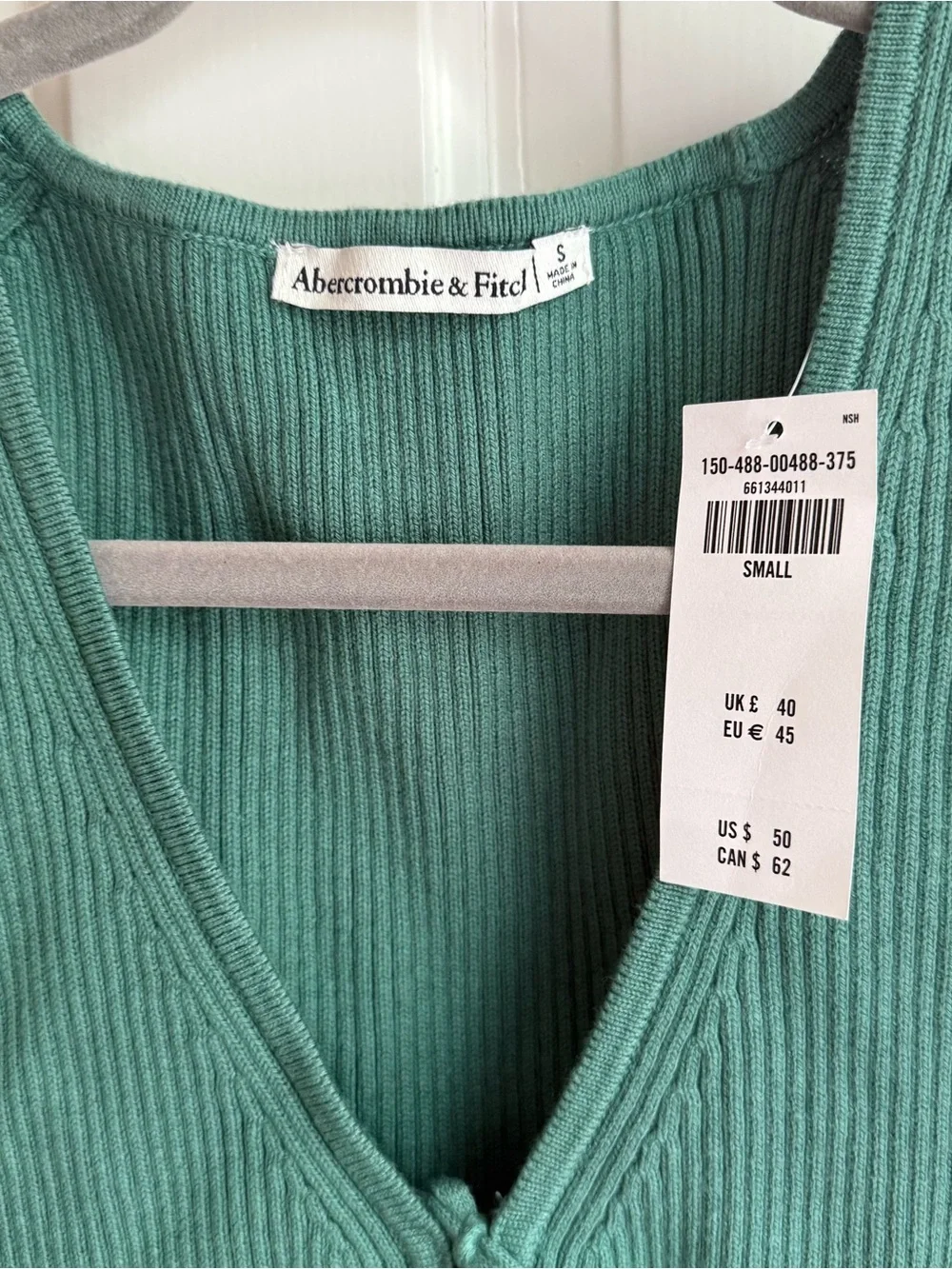 Abercrombie & Fitch Forest Green Ribbed Tie-Front Tank - Picture 3 of 6
